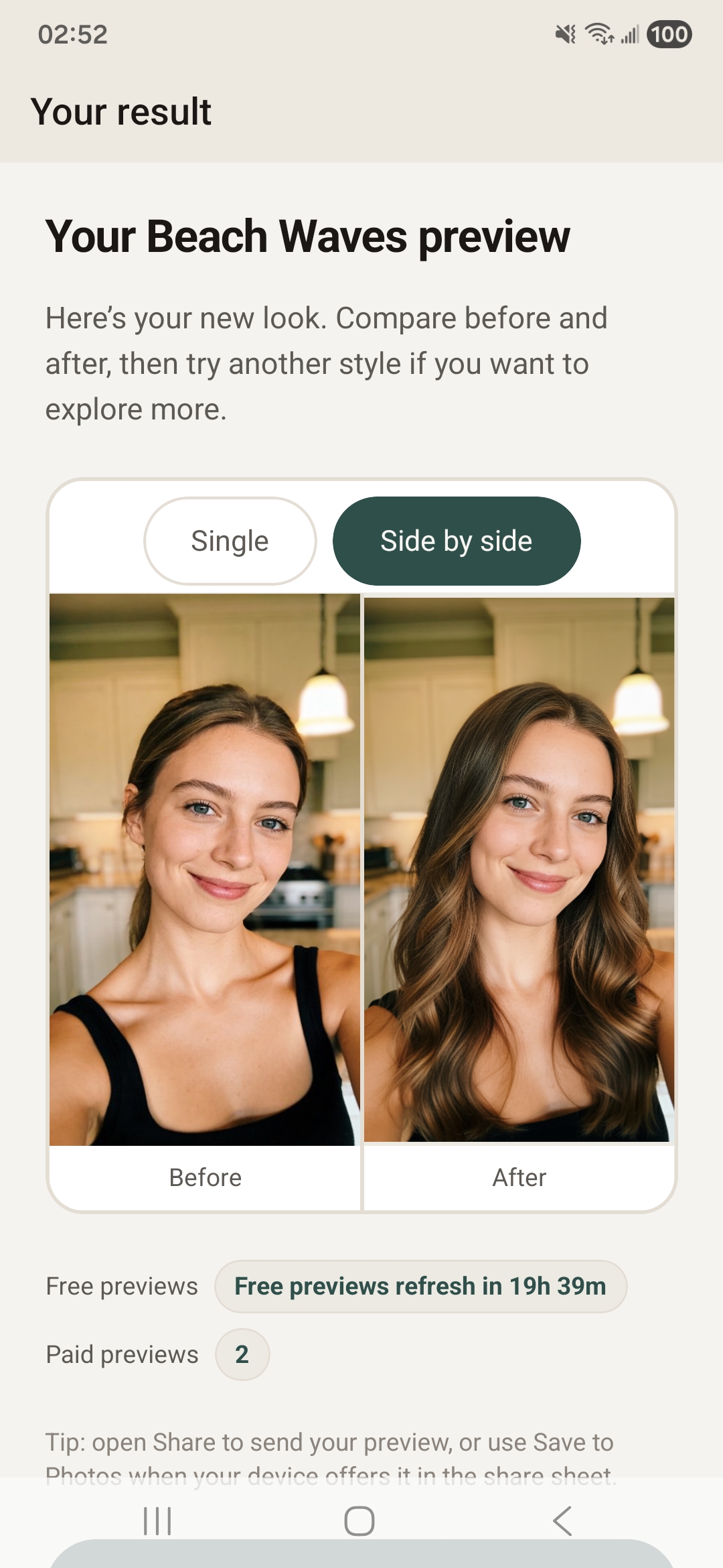 HairMockAI result screen